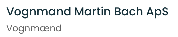 Vognmand Martin Bach ApS