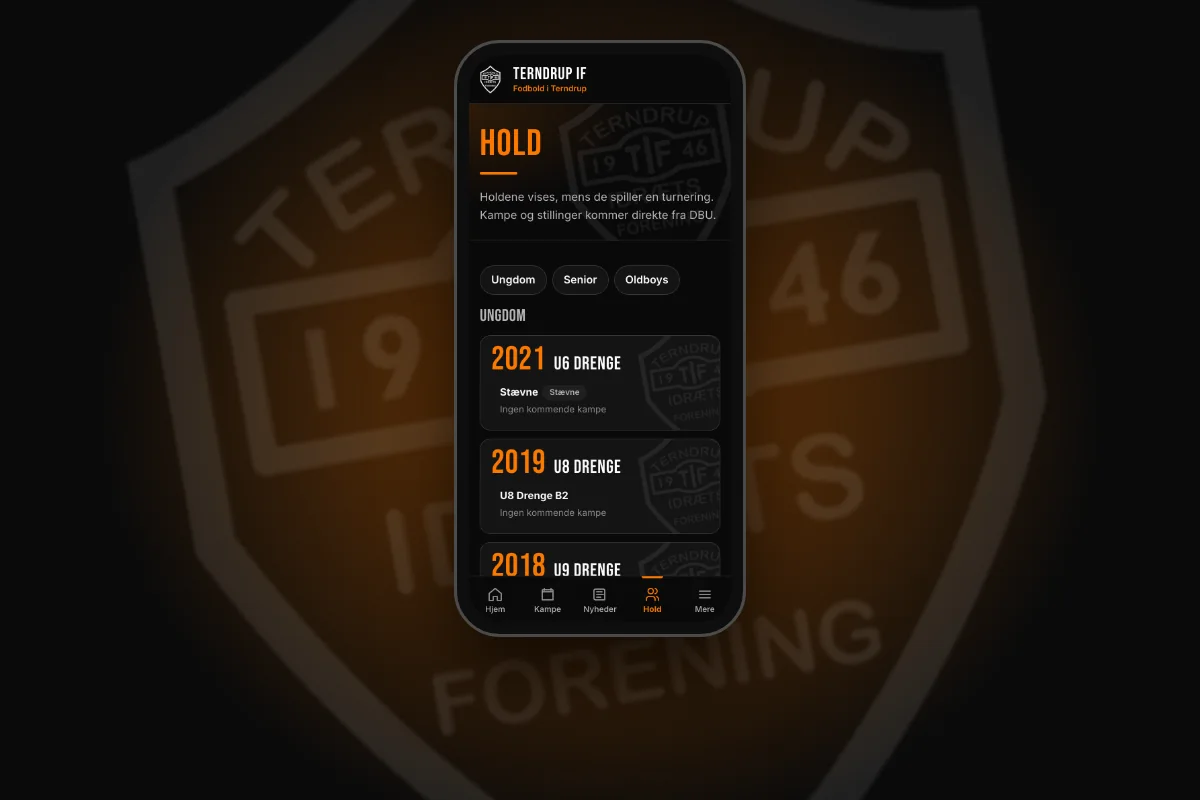 Holdoversigten på telefonen